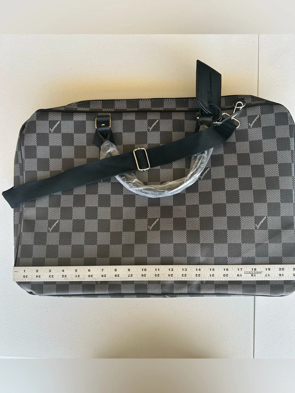 Journeyman Checkerboard Convertible Garment Bag - Black/Grey NWOT